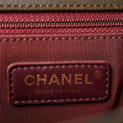 Chanel Calfskin Quilted Medium Gold Bar Top Handle Flap Dark Khaki 6 of 14