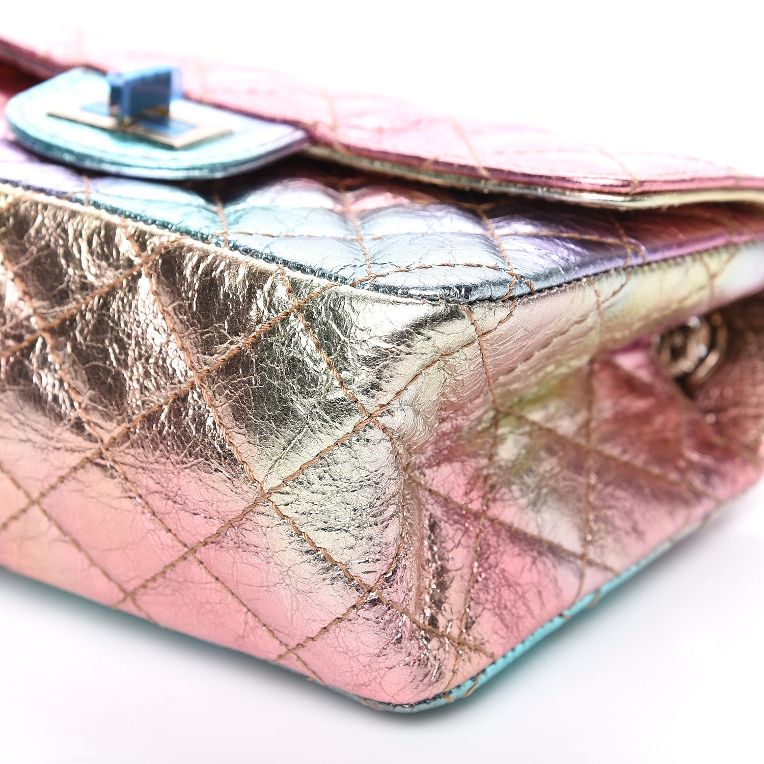Chanel Metallic Goatskin Quilted Mini 2.55 Reissue Flap Multicolor 8 of 9