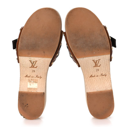 Louis Vuitton Calfskin Monogram Cottage Mule 39 Cognac 7 of 16