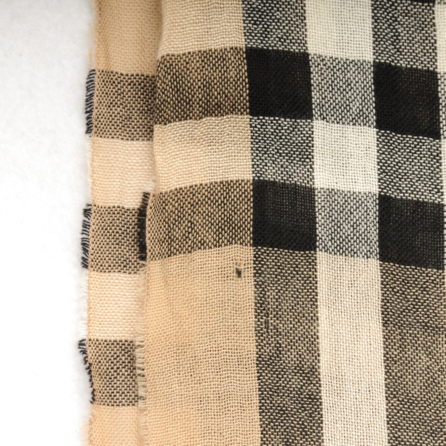 Burberry Merino Wool Cashmere Giant Check Crinkle Scarf Camel 6 of 10