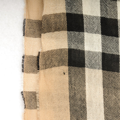 Burberry Merino Wool Cashmere Giant Check Crinkle Scarf Camel 6 of 10