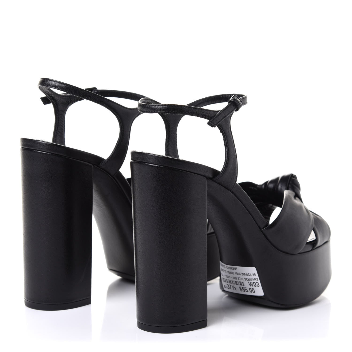 Saint Laurent Vendome Bianca 85 Platform Sandals 37.5 Black 4 of 11