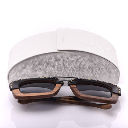 Prada Wooden Sunglasses SPR 26R Nut Canaletto 9 of 9