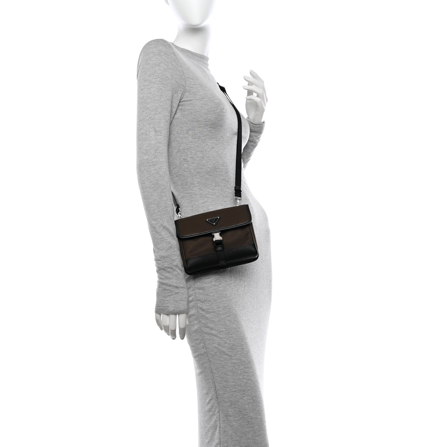 Prada Re-Nylon Saffiano Smartphone Case Crossbody Tundra 2 of 10