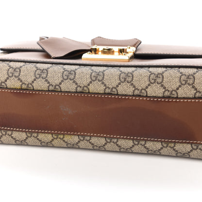 Gucci GG Supreme Monogram Calfskin Padlock Slip Pocket Shoulder Bag Beige Cuir 13 of 13