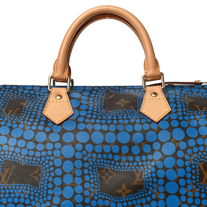 Louis Vuitton Monogram Kusama Town Speedy 30 Blue 8 of 11