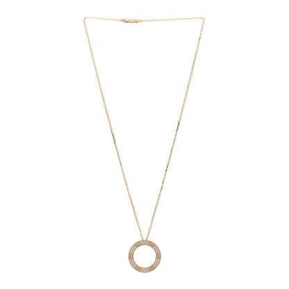 Cartier 18K Yellow Gold Diamond LOVE Paved Necklace 3 of 4