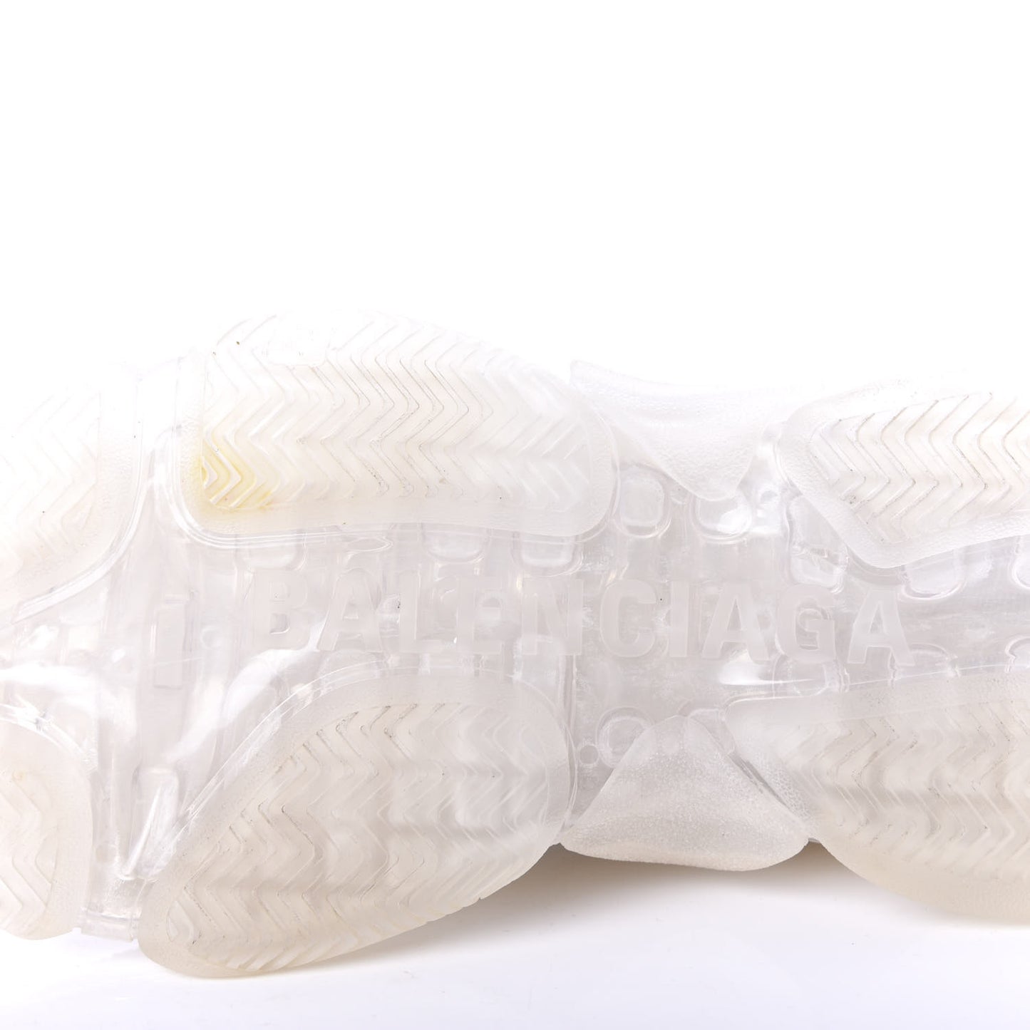 Fabric Mesh Clear Sole Womens Triple S Sneakers 39 White