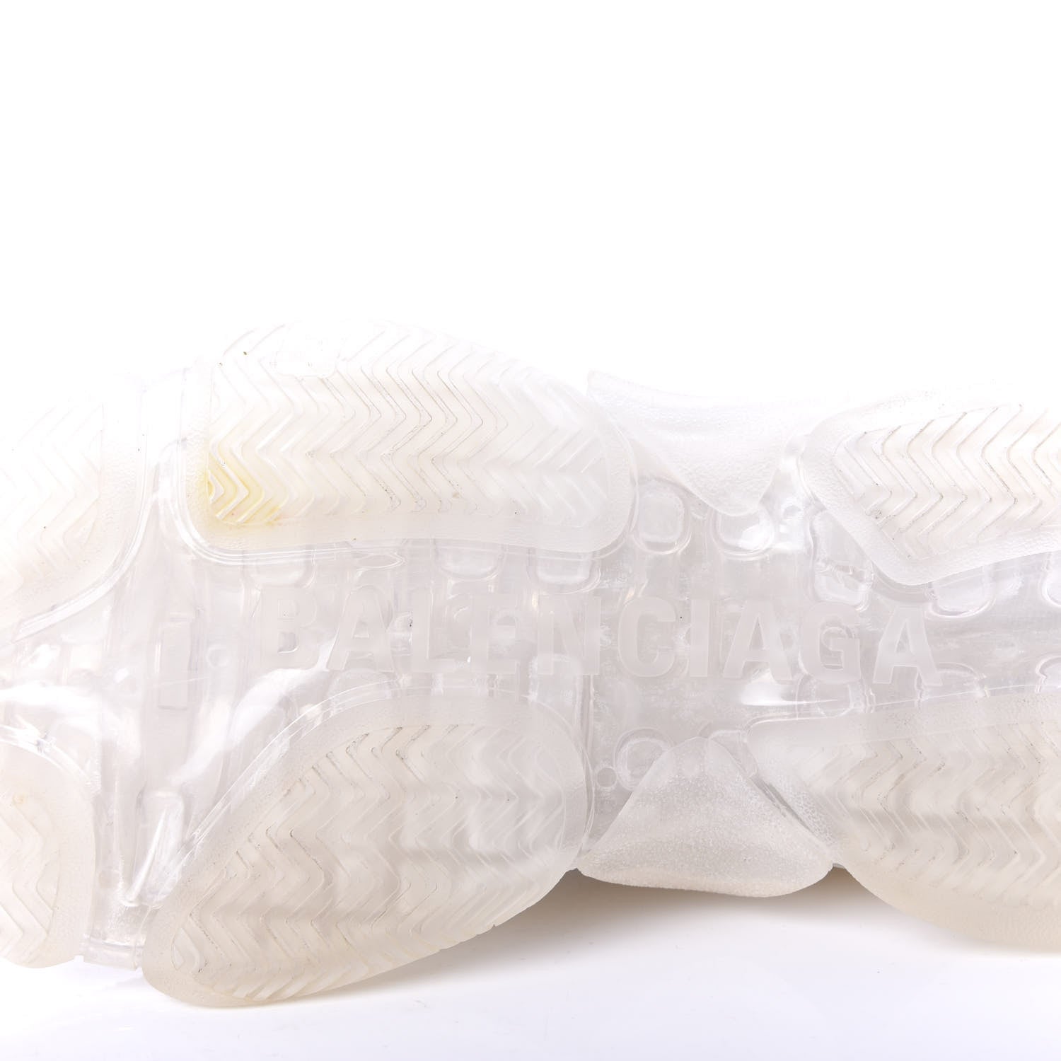 Balenciaga Fabric Mesh Clear Sole Womens Triple S Sneakers 39 White 7 of 9