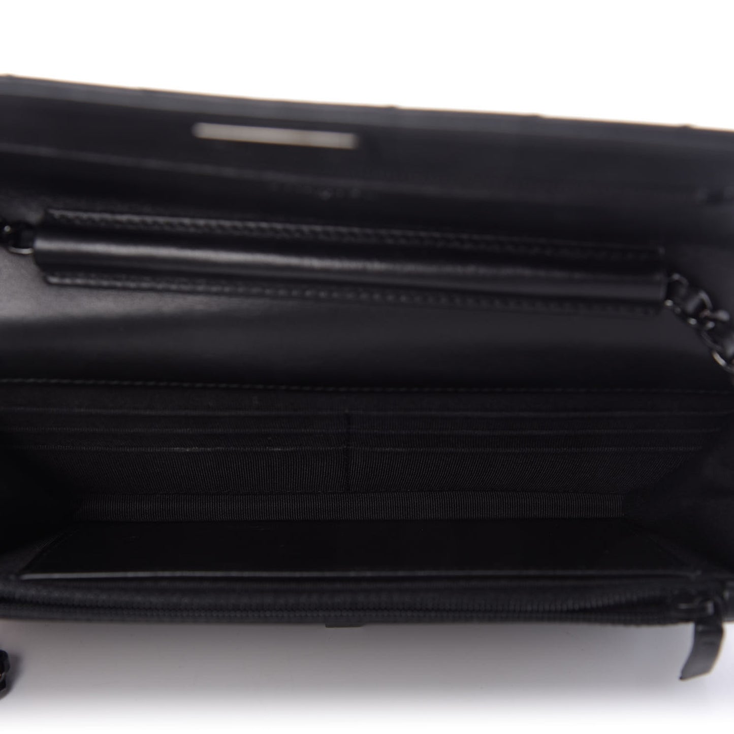 Aged Calfskin Chevron Quilted Reissue Wallet On Chain WOC So Black