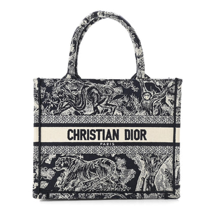 Christian Dior Canvas Embroidered Small Dioriviera Toile De Jouy Book Tote Blue 1 of 11