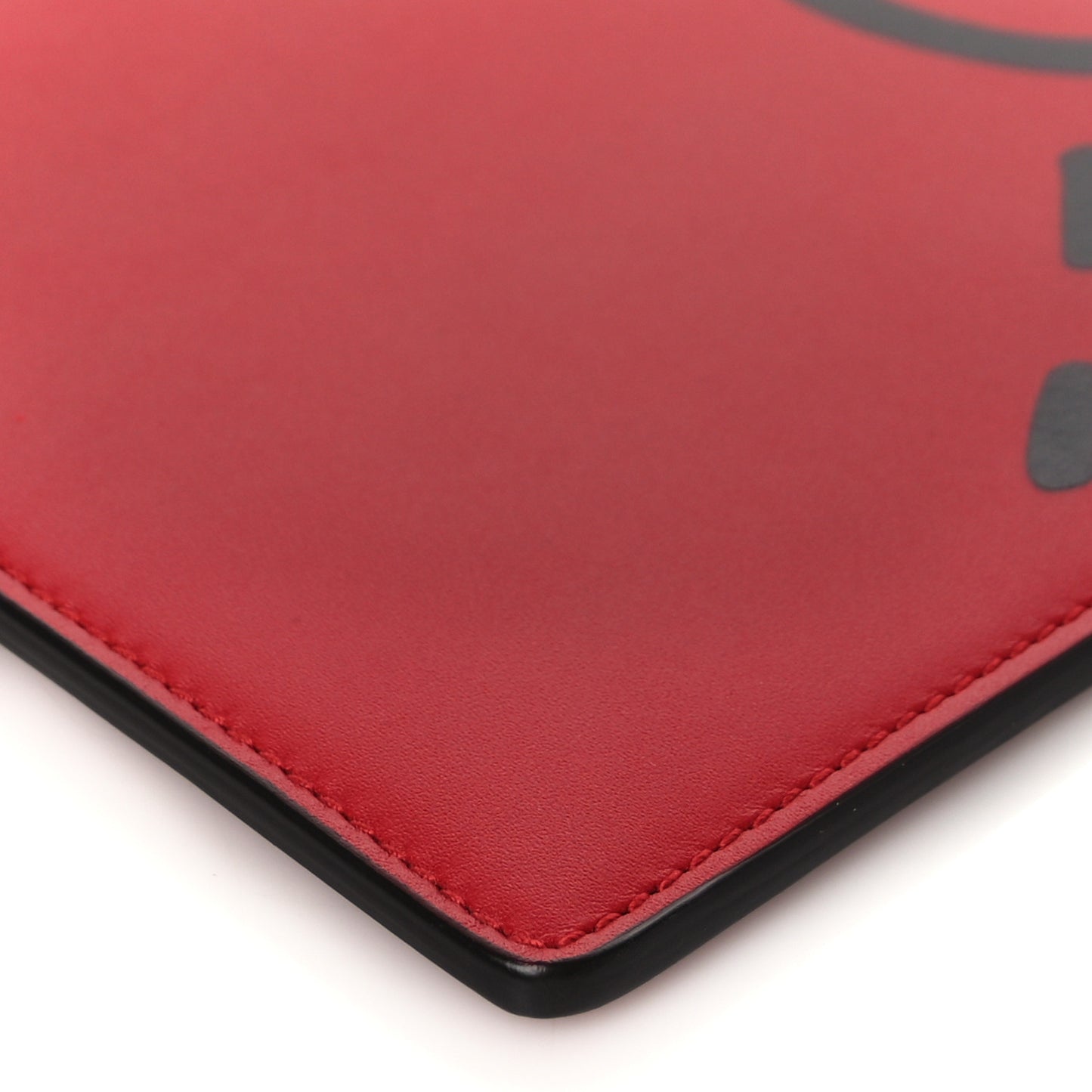 Calfskin GucciGhost Print Pouch Hibiscus Red