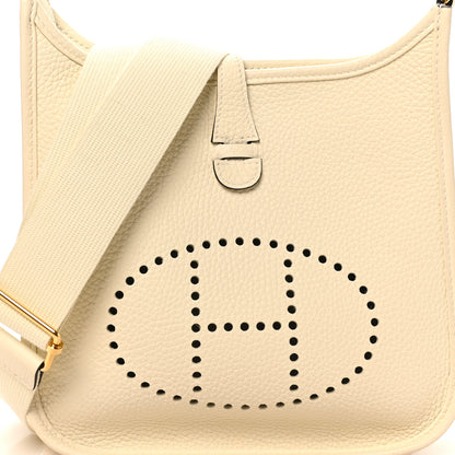 Hermes Taurillon Clemence Evelyne 23 Poche III Cream 8 of 10