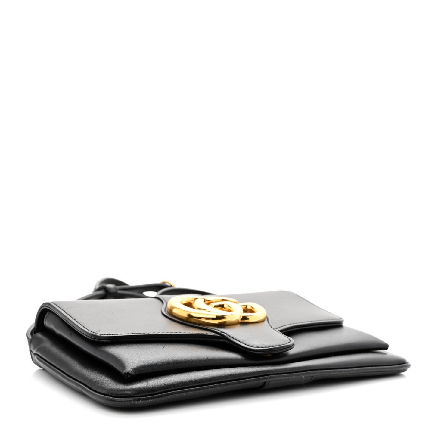 Vitello Palmellato Lux Small Arli Flap Shoulder Bag Black