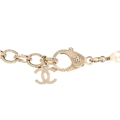 Chanel Crystal Pearl CC Short Necklace Gold 4 of 4