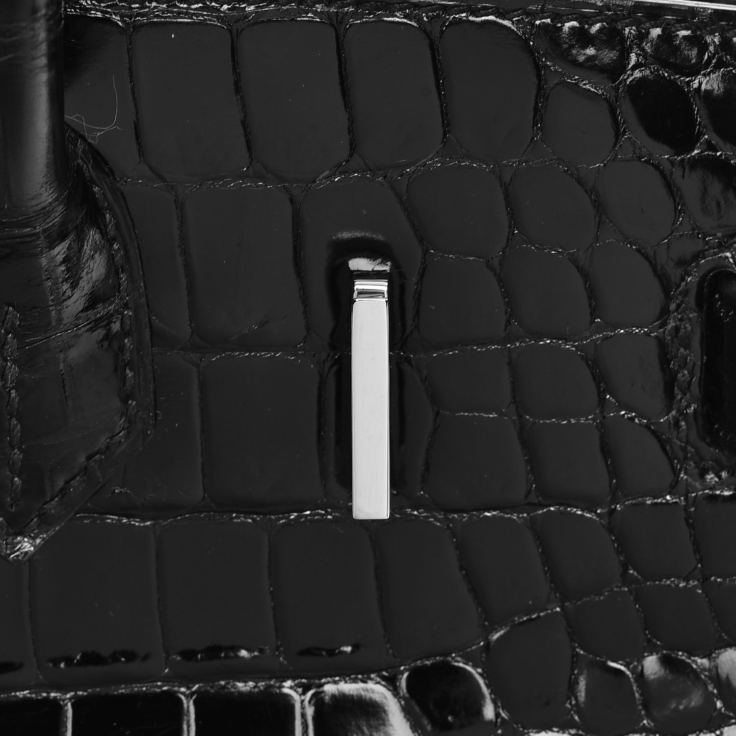 Hermes Shiny Porosus Crocodile Birkin 30 Black 16 of 38