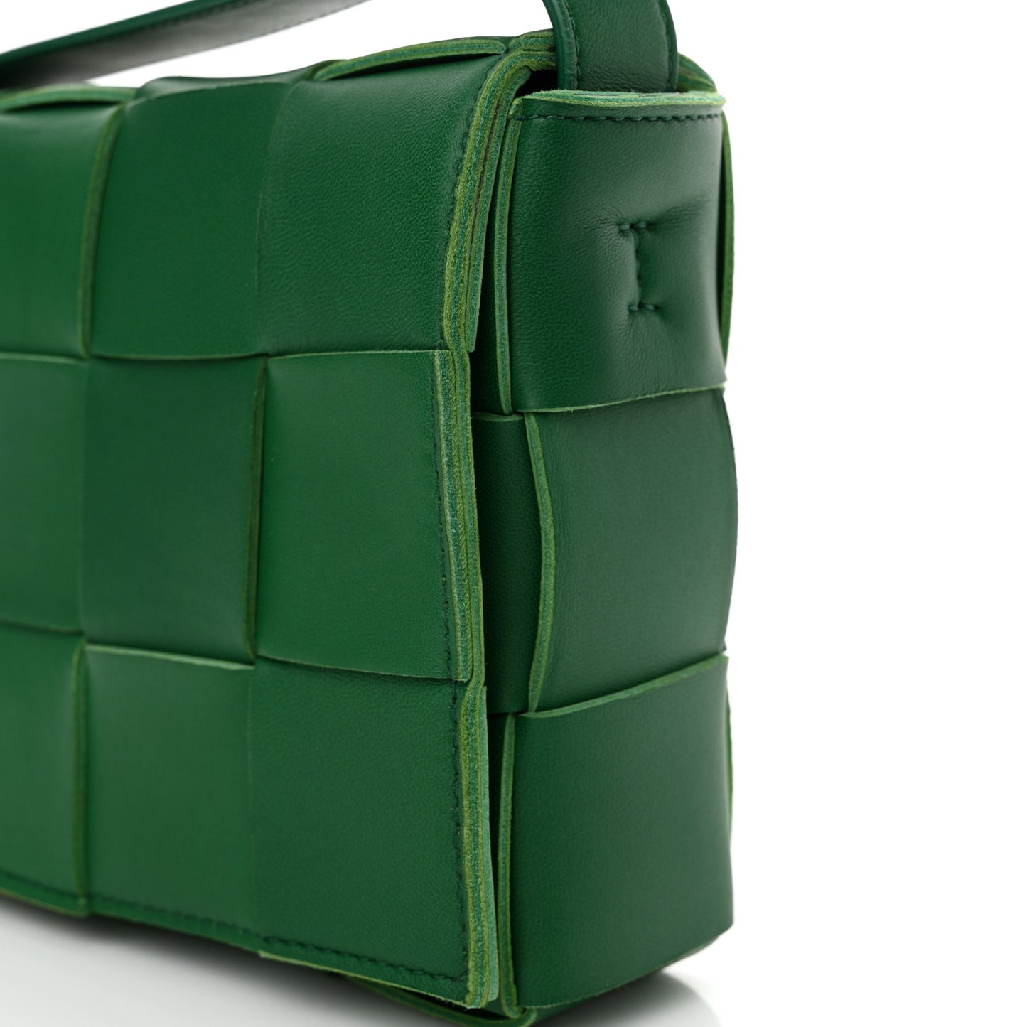 Lambskin Maxi Intrecciato Cassette Crossbody Bag Racing Green