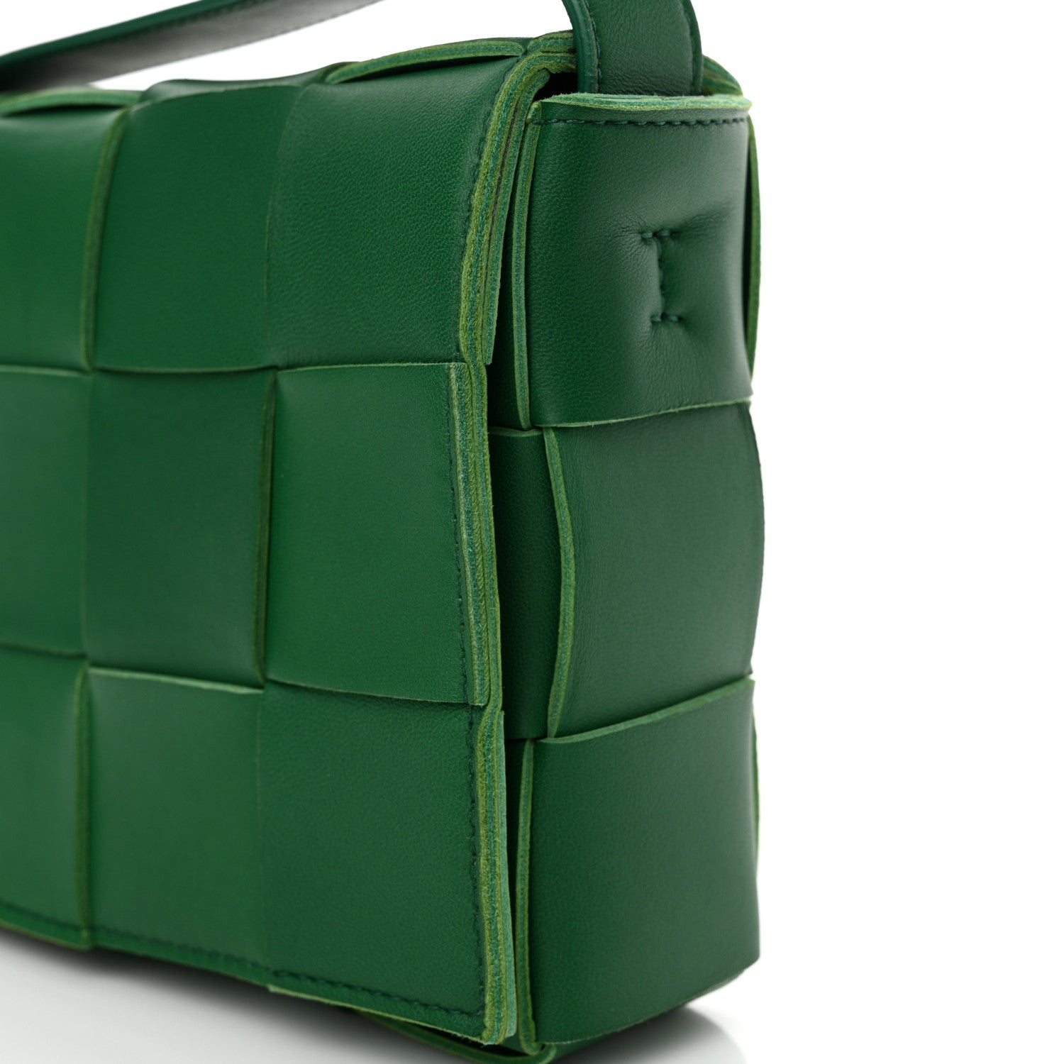 Bottega Veneta Lambskin Maxi Intrecciato Cassette Crossbody Bag Racing Green 12 of 13