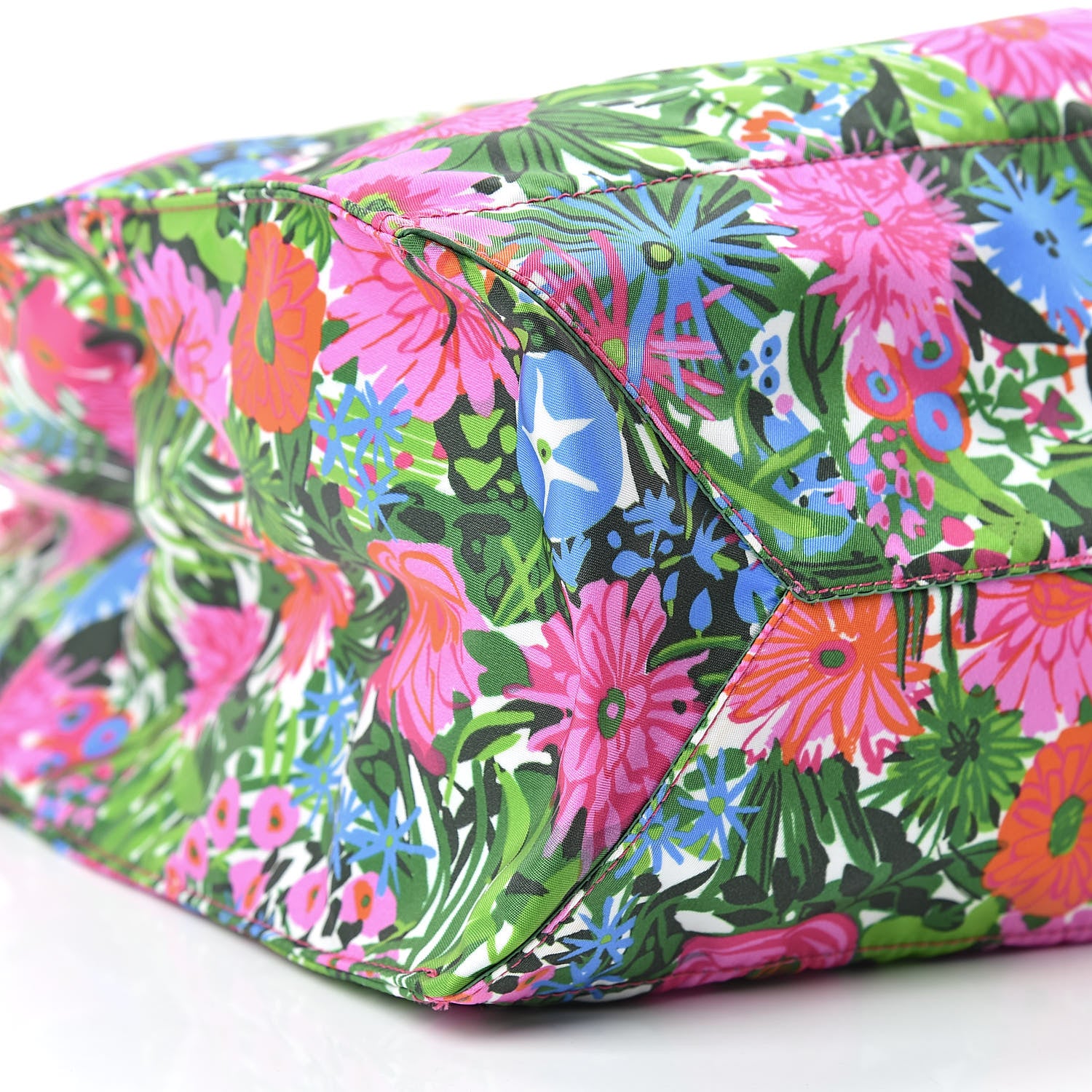 Prada Tessuto Nylon Floral Print Tote Pink 10 of 12