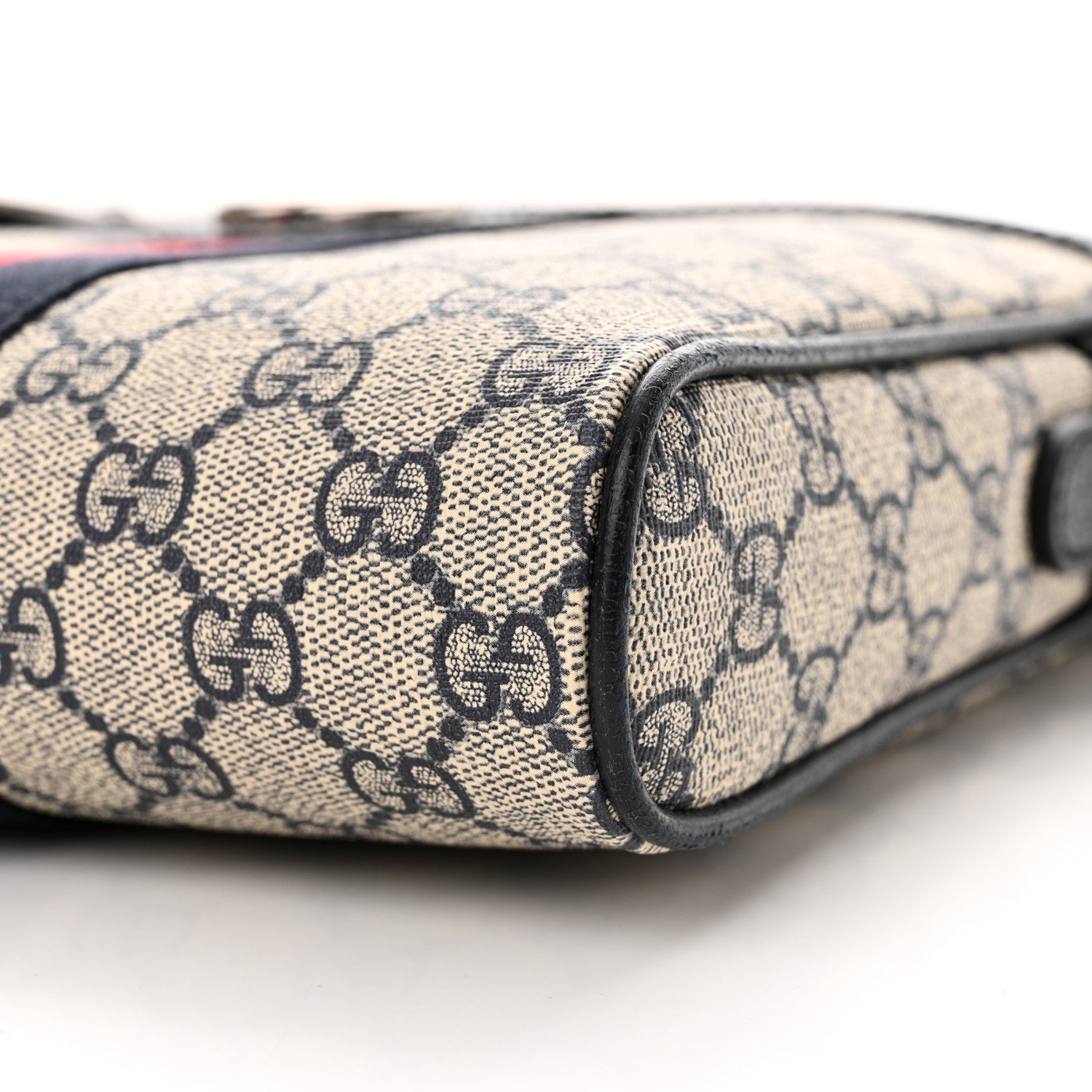 Gucci GG Supreme Monogram Textured Dollar Calfskin Web Small Ophidia Messenger Bag Beige Blue 10 of 10