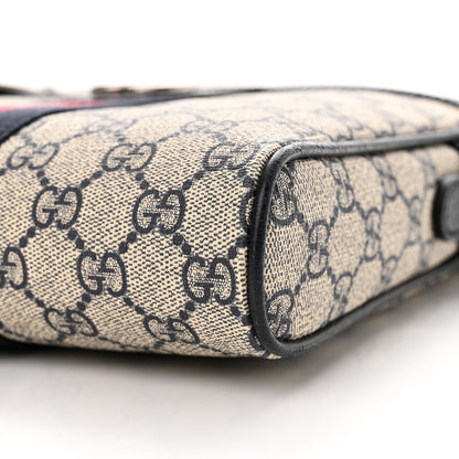 Gucci GG Supreme Monogram Textured Dollar Calfskin Web Small Ophidia Messenger Bag Beige Blue 10 of 10