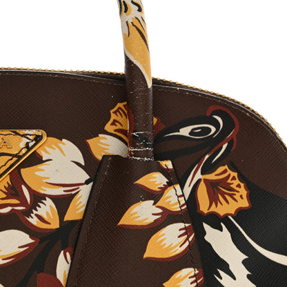 Prada Saffiano Print Top Handle Brown Multicolor 11 of 16