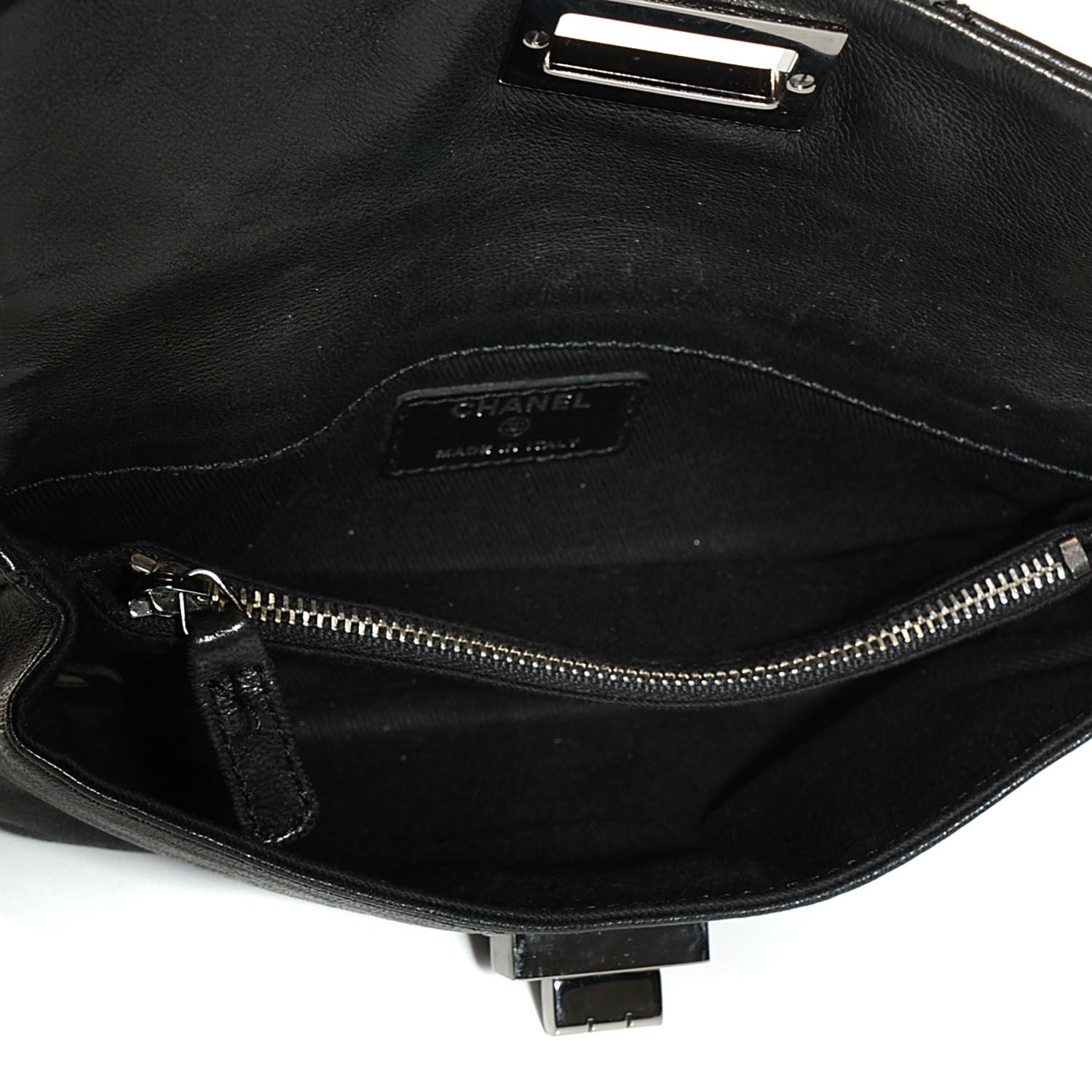 Chanel Lambskin Quilted Mademoiselle Clutch Black 5 of 8
