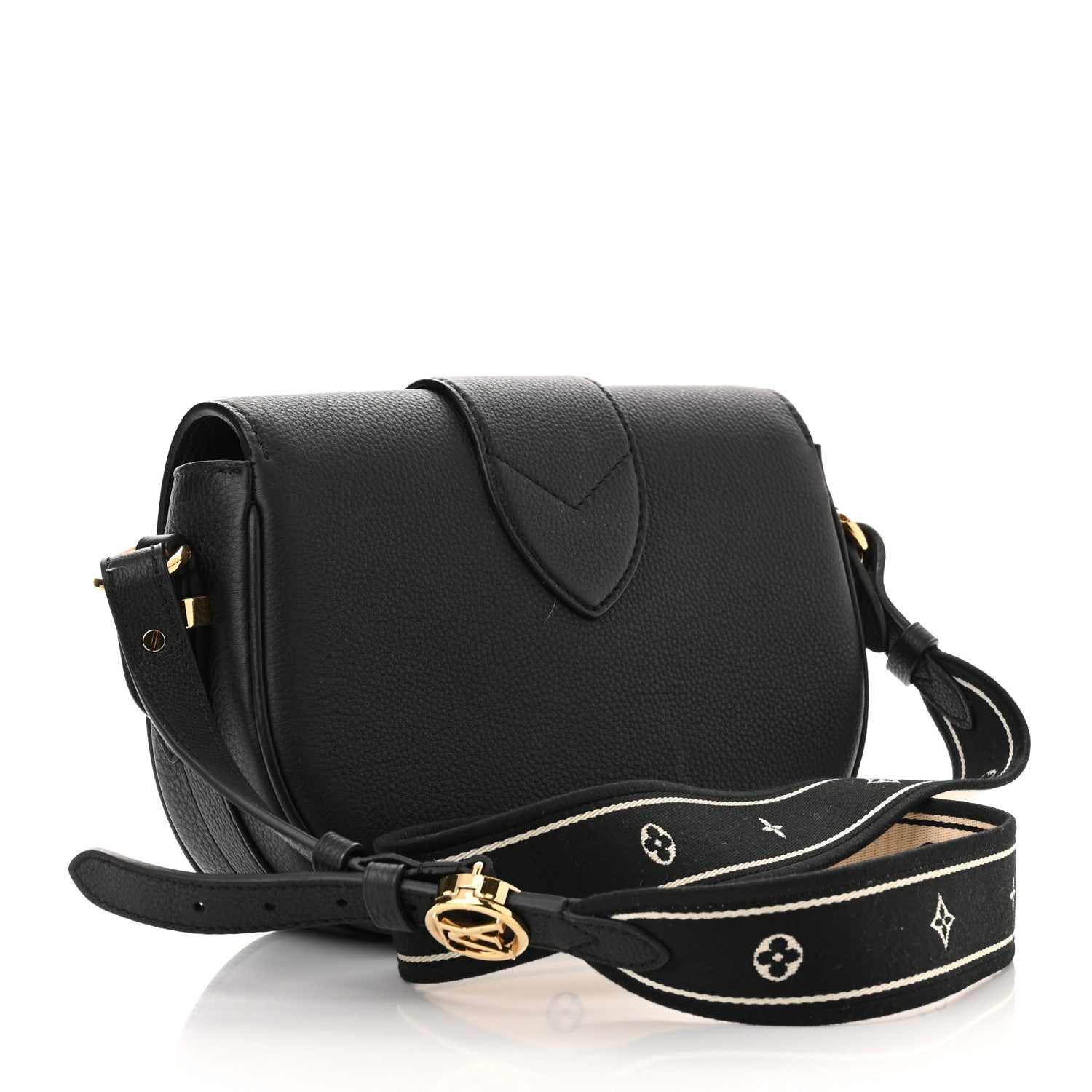 Louis Vuitton Grained Calfskin LV Pont 9 Soft MM Black 3 of 10
