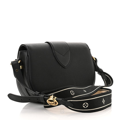 Louis Vuitton Grained Calfskin LV Pont 9 Soft MM Black 3 of 10