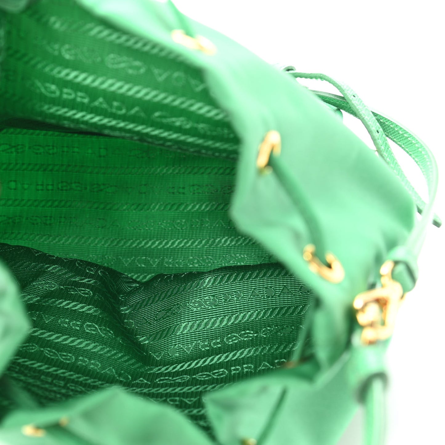 Re-Nylon Saffiano Mini Bucket Crossbody Bag Menta