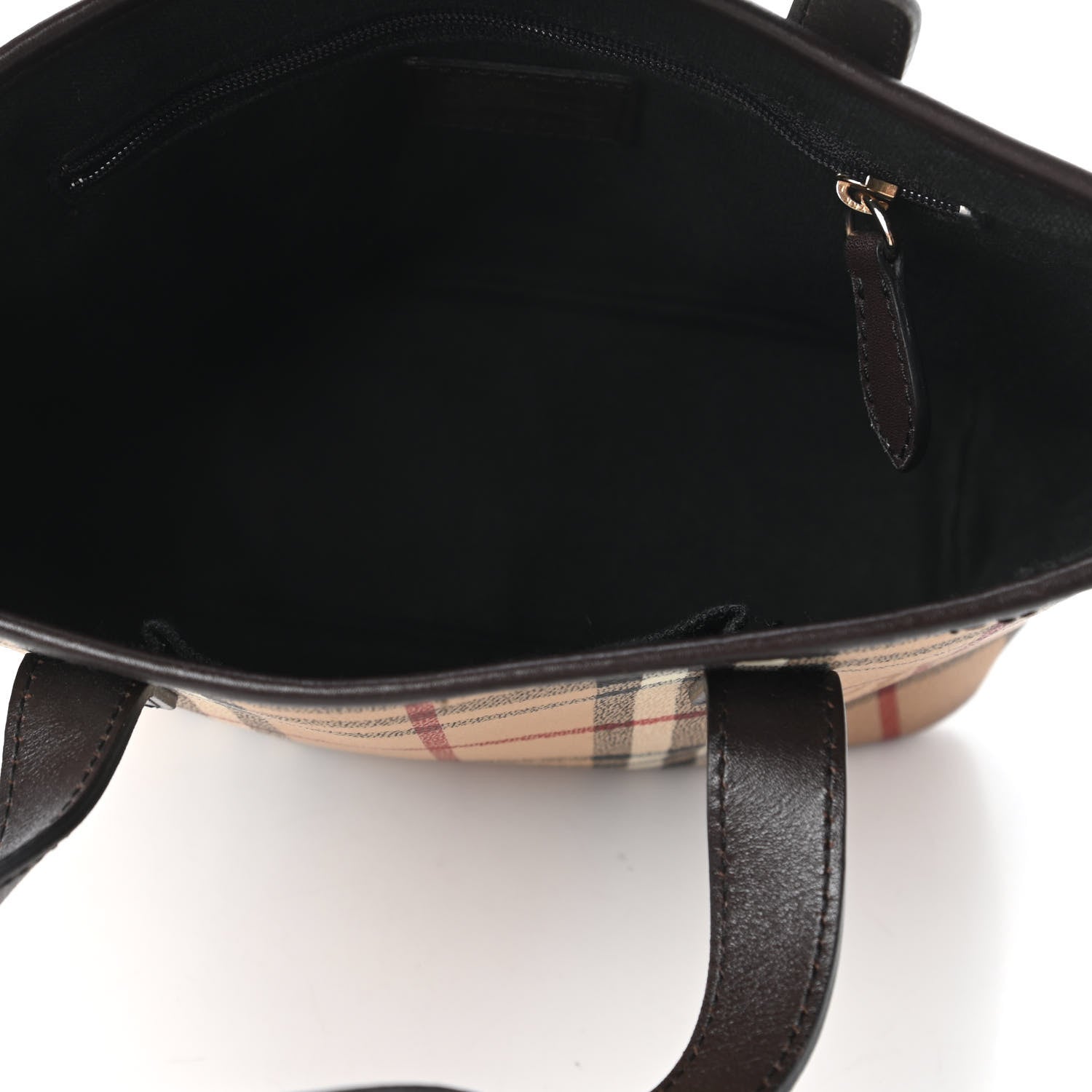 Burberry Haymarket Check Small Tote Chocolate 5 of 11