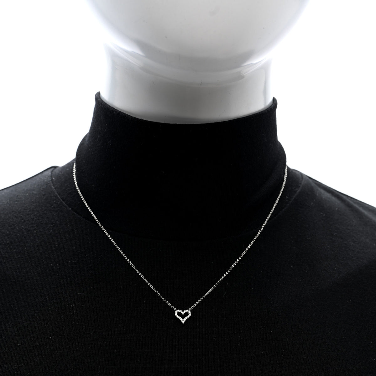 Platinum Diamond Extra Mini Heart Pendant Necklace