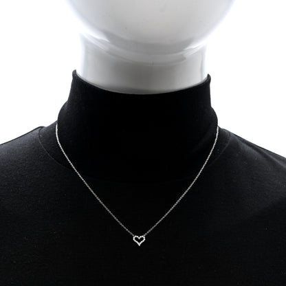 Tiffany Platinum Diamond Extra Mini Heart Pendant Necklace 2 of 5