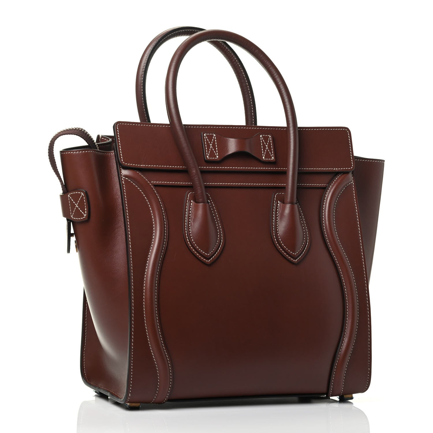 Celine Satinated Natural Calfskin Micro Luggage Dark Brown 2 of 3
