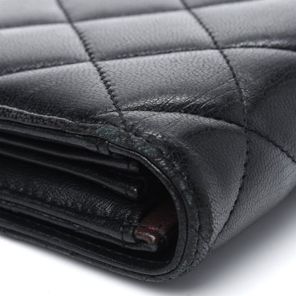 Chanel Lambskin Quilted Long Flap Wallet Black 17 of 21