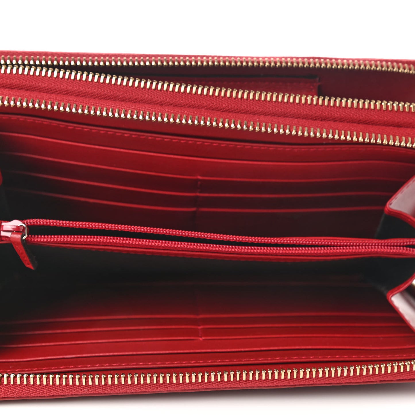 Microguccissima Zip Around Top Handle Travel Wallet Red