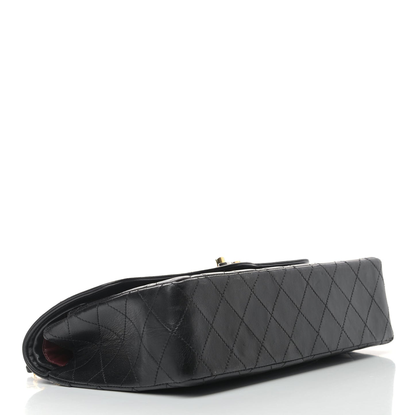 Lambskin Quilted Medium Double Flap Black