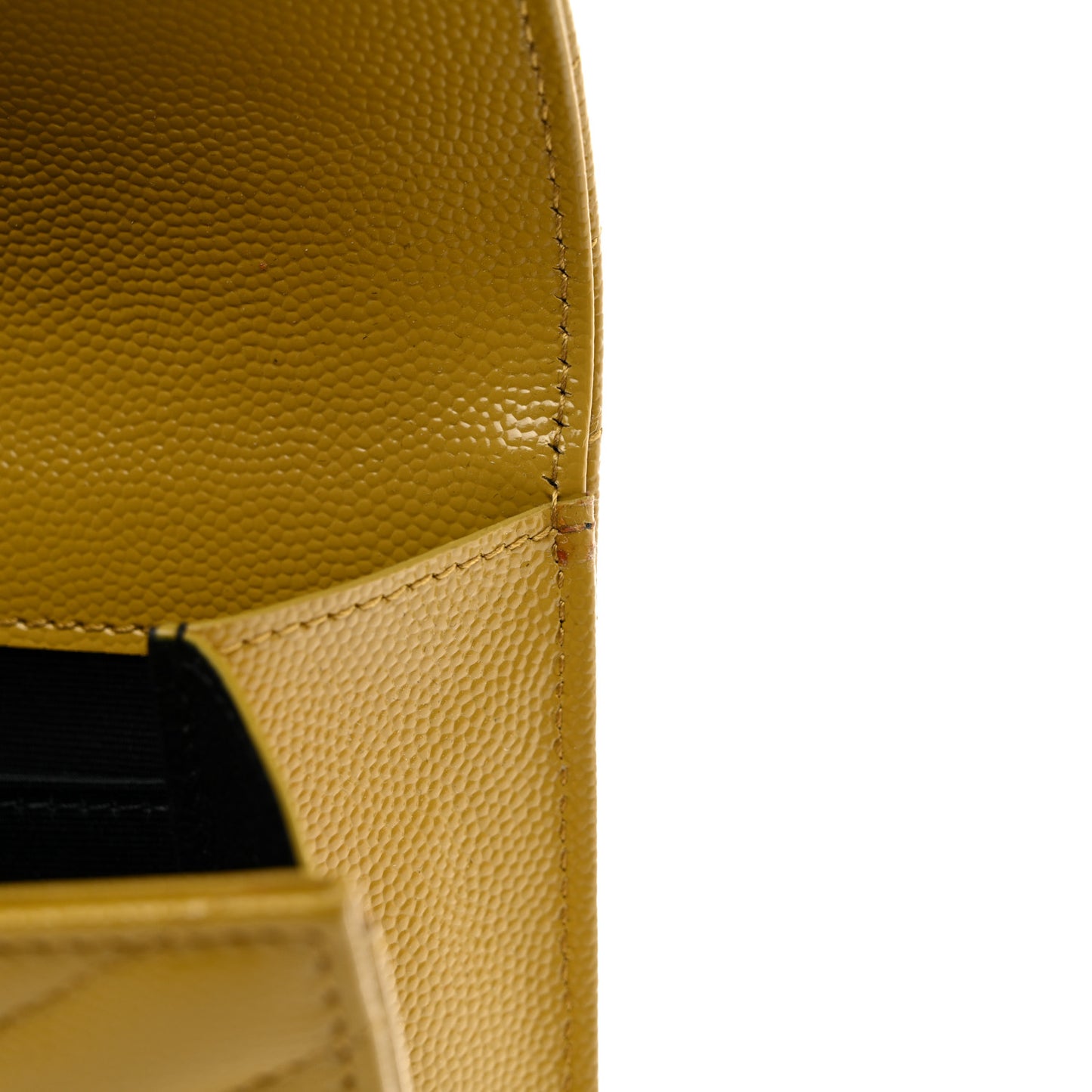 Grain De Poudre Matelasse Chevron Monogram Envelope Clutch Mustard