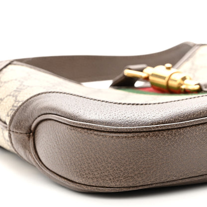 Gucci X BALENCIAGA BB Supreme Monogram Calfskin Web Small Jackie 1961 Hobo Beige Ebony 9 of 11