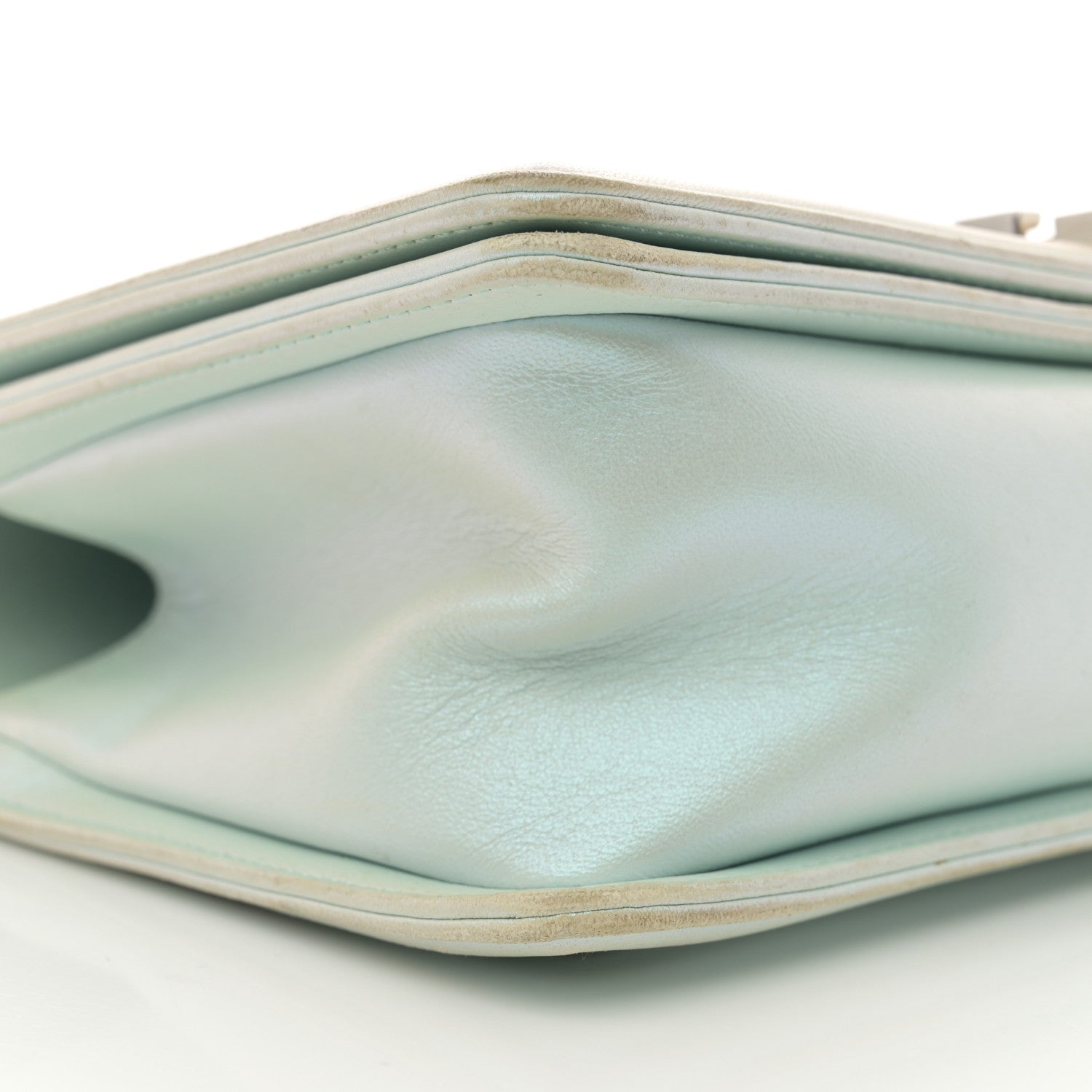 Chanel Iridescent Lambskin Chevron Quilted Medium Boy Flap Turquoise 9 of 18