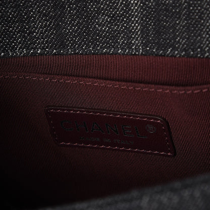 Chanel Denim Quilted Small Boy Flap Black 6 of 8