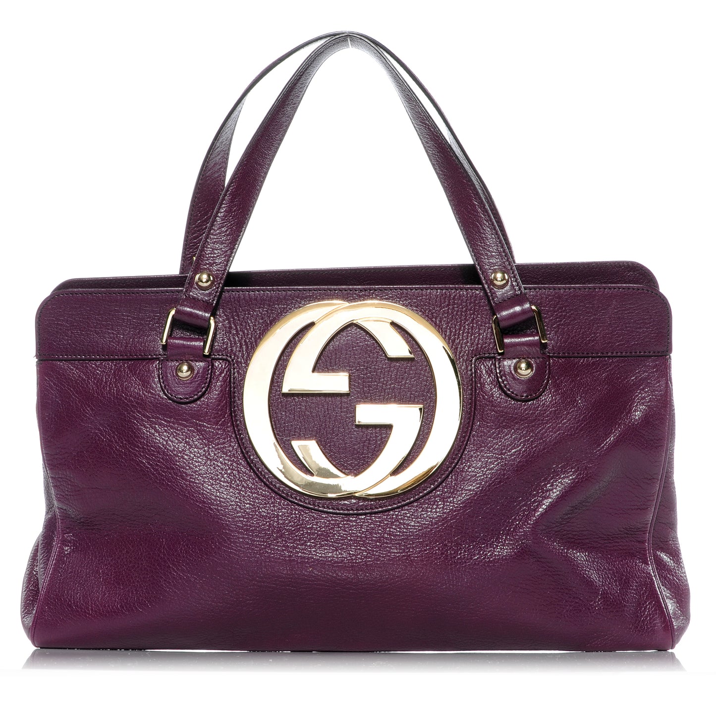 Leather Blondie Satchel Purple