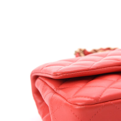 Chanel Lambskin Quilted Mini Rectangular Flap Red 10 of 15