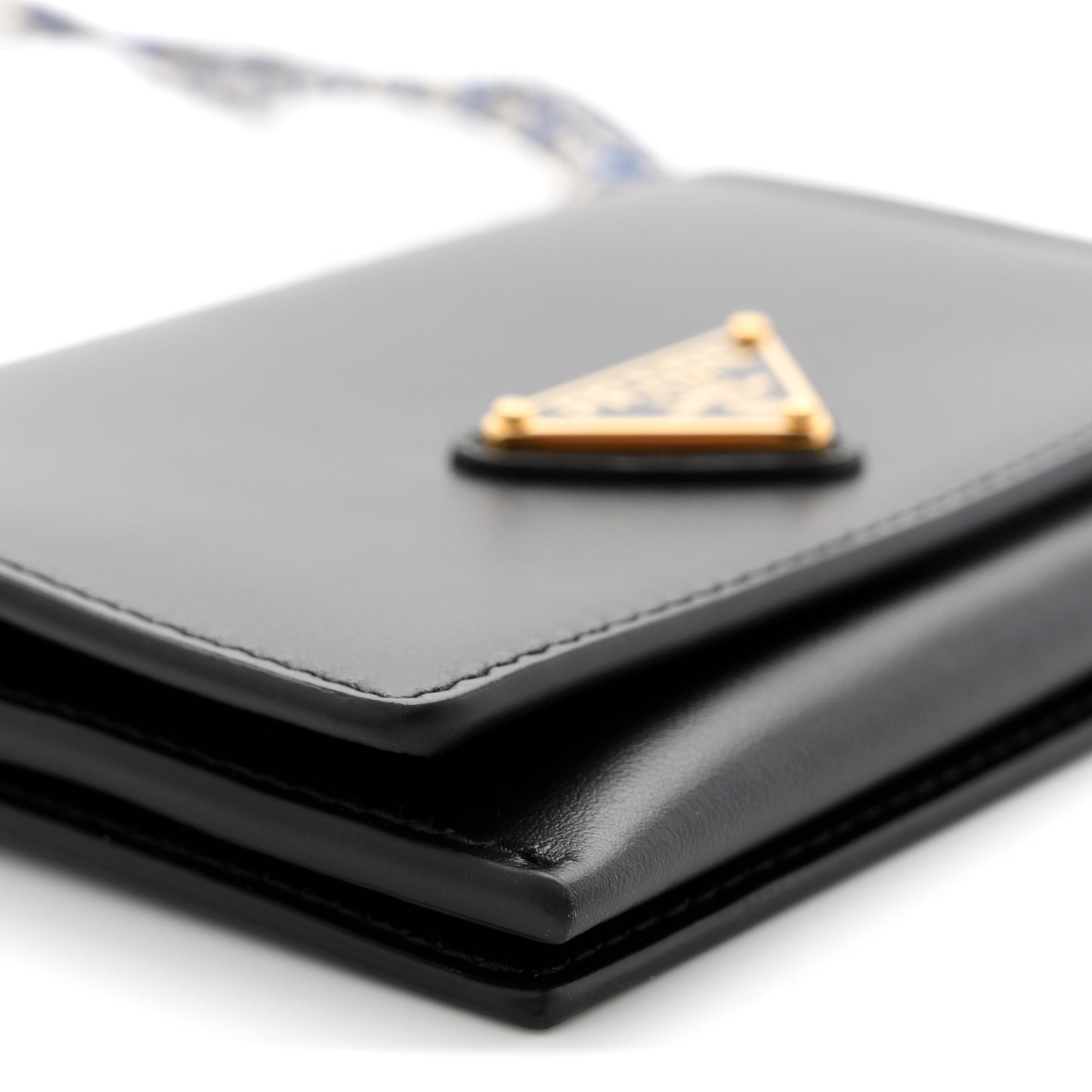 Vitello Card Holder With Braided Strap Black