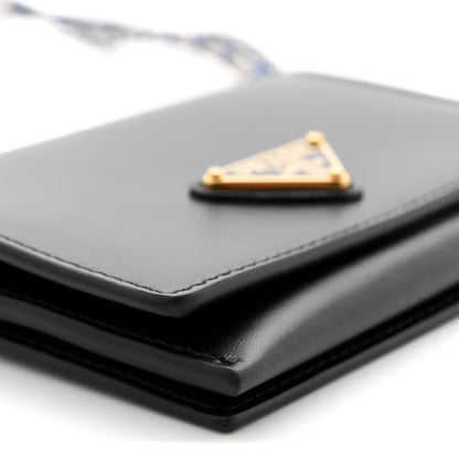 Prada Vitello Card Holder With Braided Strap Black 8 of 10