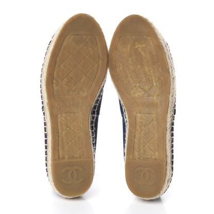 Chanel Suede CC Espadrilles 35 Navy Blue 7 of 7