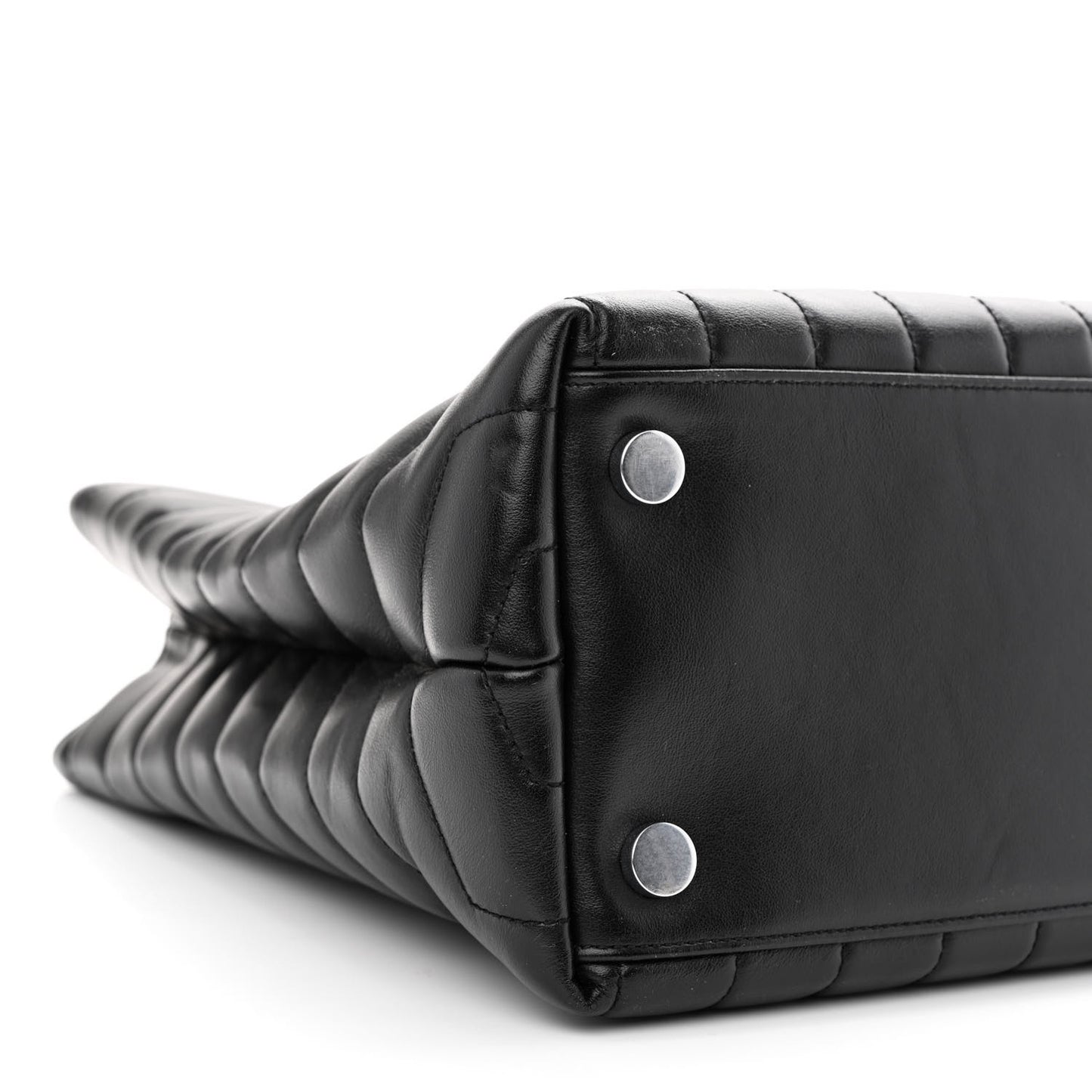 Calfskin Y Quilted Monogram Large Loulou Shopper Black