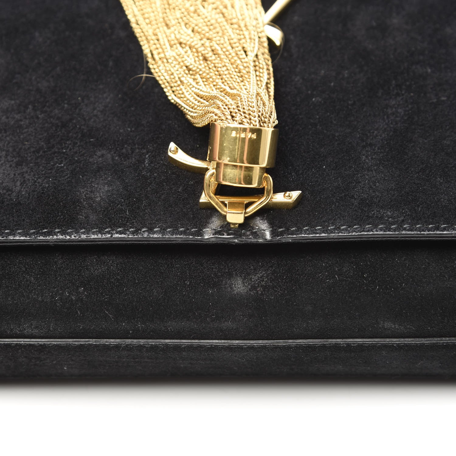 Saint Laurent Suede Small Classic Monogram Kate Tassel Satchel Black 15 of 16
