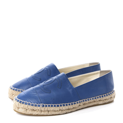 Chanel Lambskin CC Espadrilles 40 Blue 3 of 11
