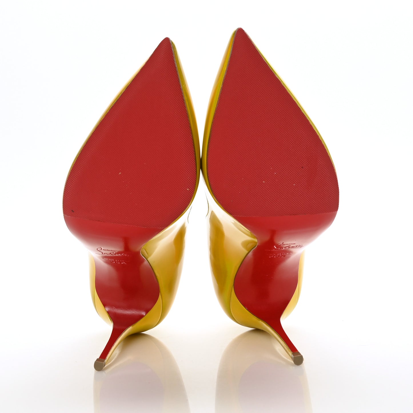Metallic Patent Psychic Hot Chick 100 Pumps 38.5 Yellow